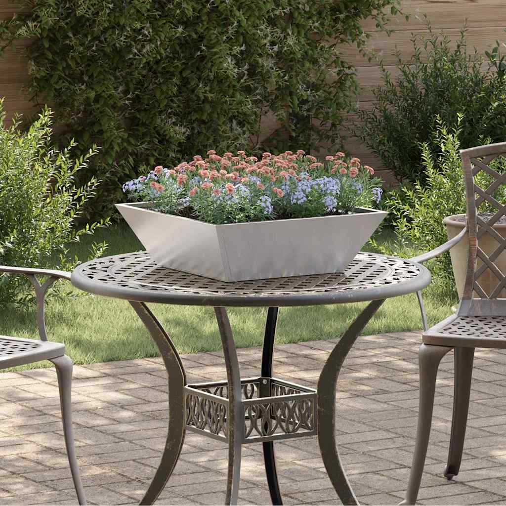 Vidaxl tuin bloempot zilver 50 x 50 x 15 cm roestvrij staal