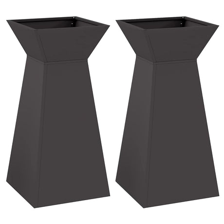 Vidaxl pilaar plantenbak 2 pcs zwart 35 x 35 x 73 cm