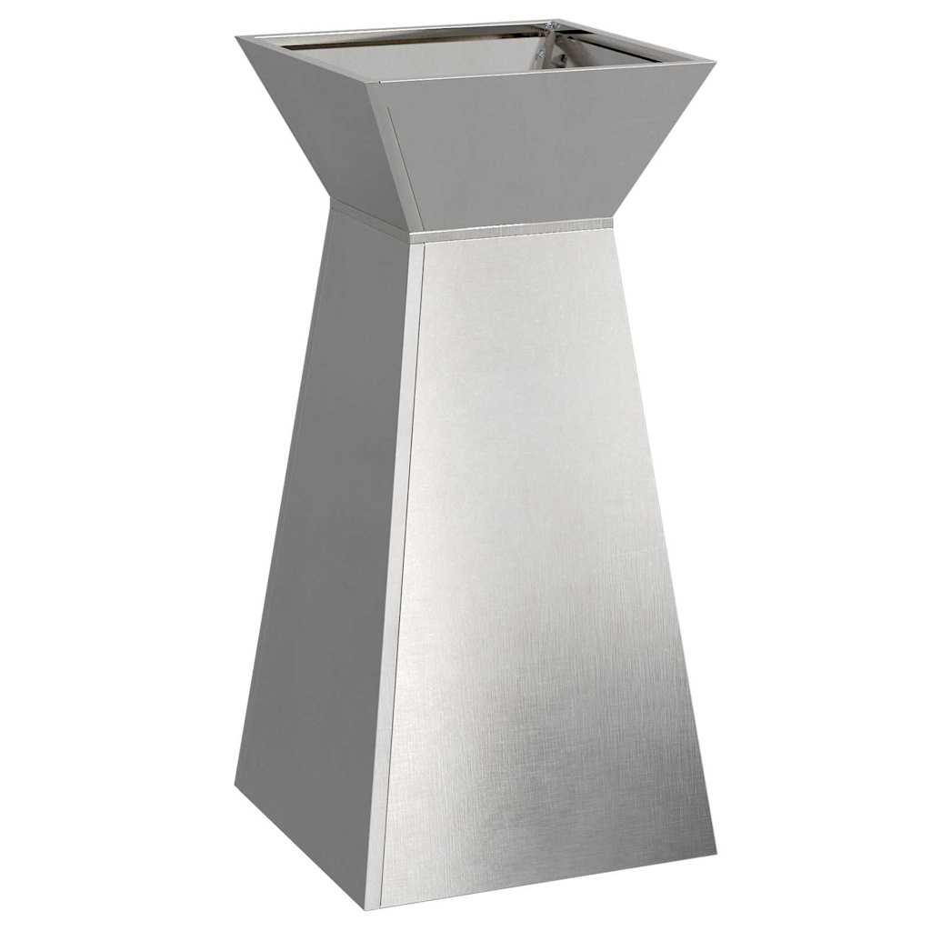Vidaxl pilaar plantenbak zilver 35 x 35 x 73 cm roestvrij staal