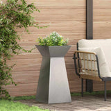 Vidaxl pilaar plantenbak 2 pcs zilver 35 x 35 x 73 cm