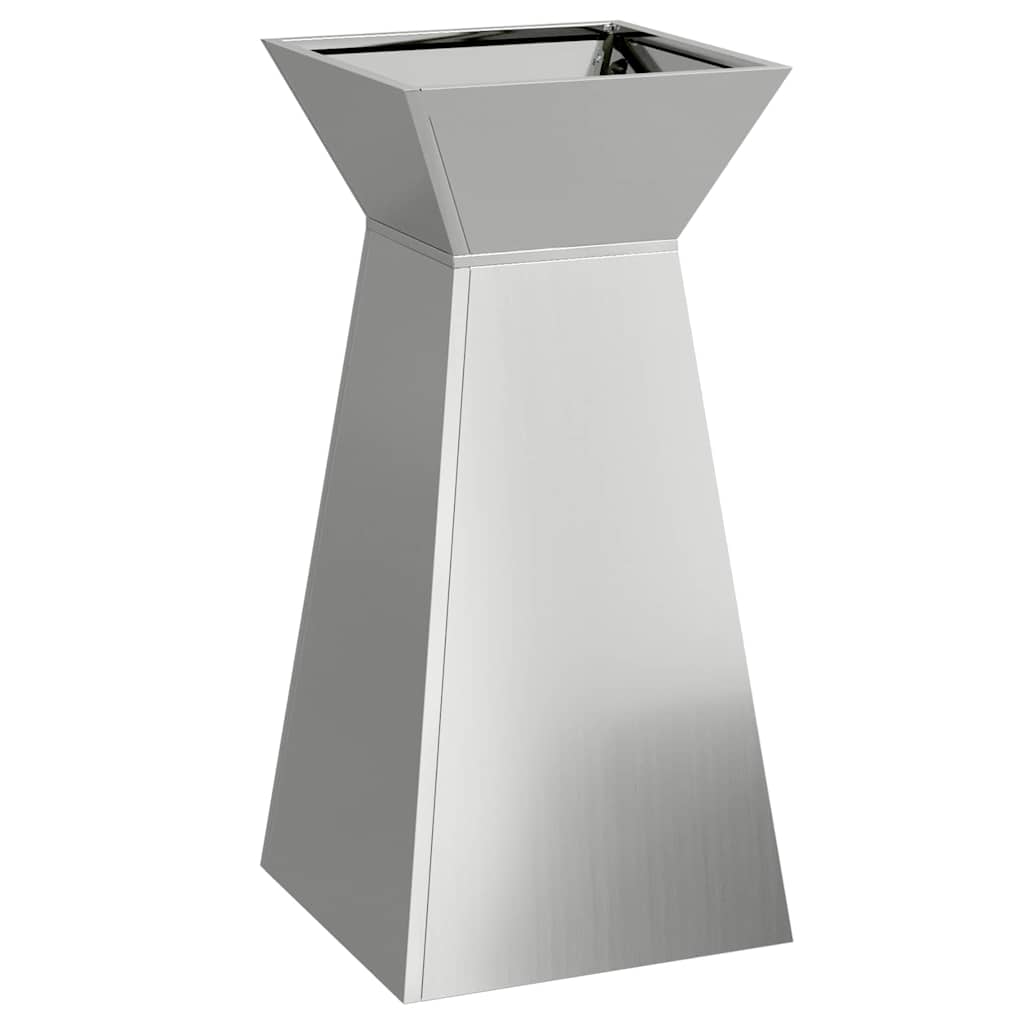 Vidaxl pilaar plantenbak zilver 35 x 35 x 73 cm