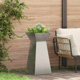 Vidaxl pilaar plantenbak 2 pcs zilver 35 x 35 x 73 cm