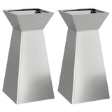 Vidaxl pilaar plantenbak 2 pcs zilver 35 x 35 x 73 cm