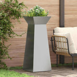 Vidaxl pilaar plantenbak 2 pcs zilver 40 x 40 x 100 cm
