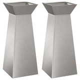 Vidaxl pilaar plantenbak 2 pcs zilver 40 x 40 x 100 cm