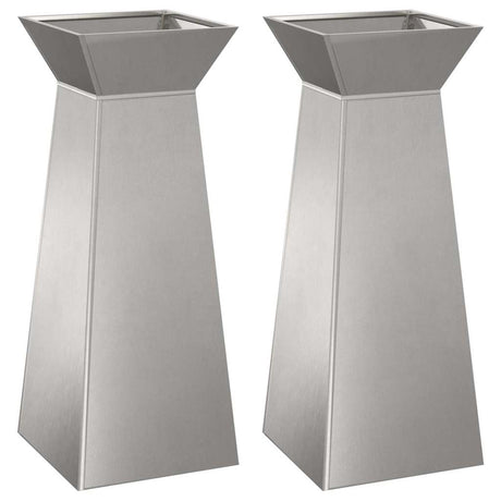 Vidaxl pilaar plantenbak 2 pcs zilver 40 x 40 x 100 cm