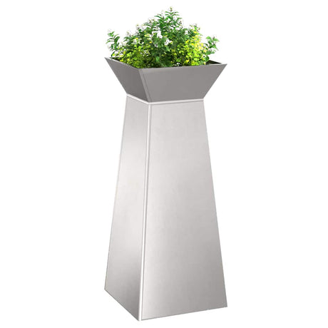 Vidaxl pilaar plantenbak 2 pcs zilver 40 x 40 x 100 cm
