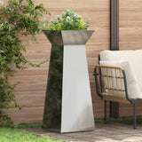 Vidaxl pilaar plantenbak zilver 40 x 40 x 100 cm
