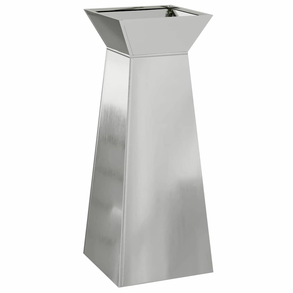 Vidaxl pilaar plantenbak zilver 40 x 40 x 100 cm