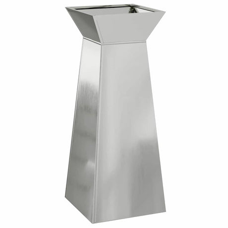 Vidaxl pilaar plantenbak zilver 40 x 40 x 100 cm