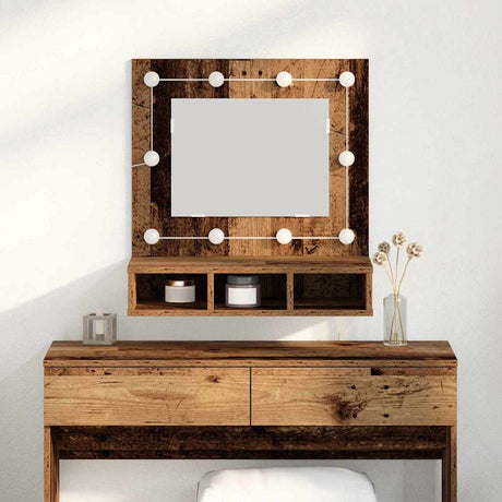 Vidaxl spiegelkast oud hout 60 x 31,5 x 62 cm bewerkt hout