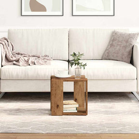 Vidaxl salontafel oud hout 32 x 32 x 30 cm bewerkt hout