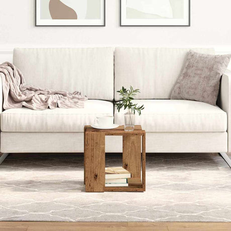 Vidaxl salontafel oud hout 32 x 32 x 30 cm bewerkt hout
