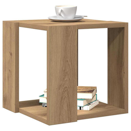 Vidaxl salontafel artisan eiken 32 x 32 x 30 cm bewerkt hout