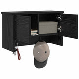 Vidaxl wandgemonteerde kapstok muurmontage zwart eiken 50 x 20 x 30 cm