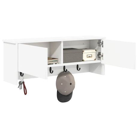 Vidaxl wandgemonteerde kapstok muurmontage wit 80 x 20 x 30 cm