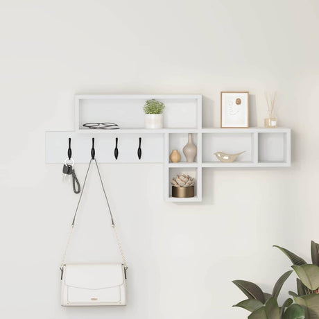 Vidaxl wandgemonteerde kapstok muurmontage wit 100 x 12 x 43,5 cm