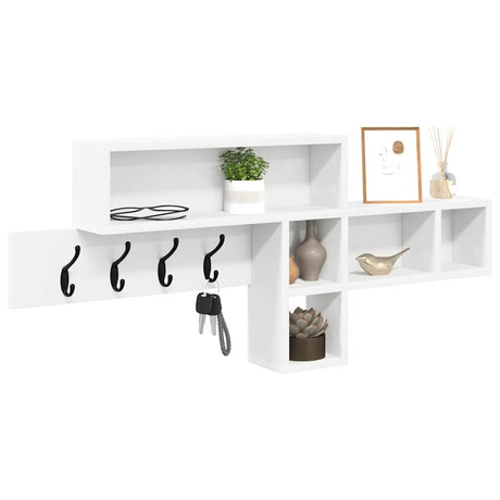 Vidaxl wandgemonteerde kapstok muurmontage wit 100 x 12 x 43,5 cm