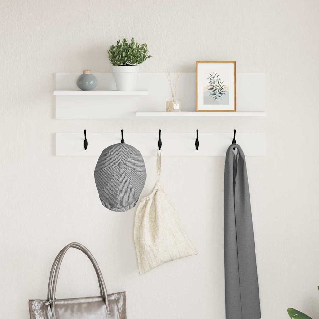 Vidaxl wandgemonteerde kapstok muurmontage wit 90 x 15 x 36 cm