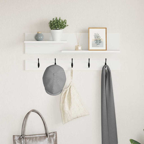 Vidaxl wandgemonteerde kapstok muurmontage wit 90 x 15 x 36 cm