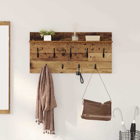 Vidaxl wandgemonteerde kapstok muurmontage oudhout 80 x 40 x 12 cm