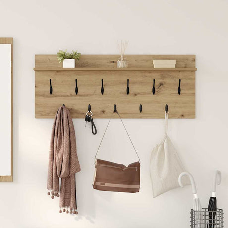 Vidaxl wandgemonteerde kapstok muurmontage artisan eiken bewerkt hout