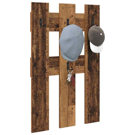 Vidaxl wandgemonteerde kapstok muurmontage oudhout 65 x 3 x 100 cm
