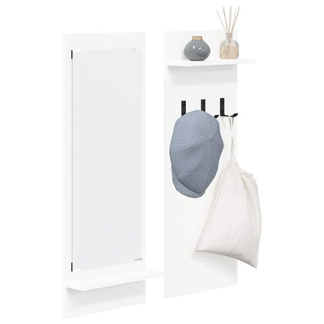 Vidaxl wandgemonteerde kapstok muurmontage wit 70 x 10 x 90 cm