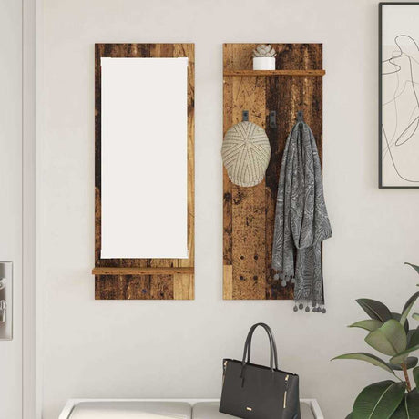 Vidaxl wandgemonteerde kapstok muurmontage oudhout 70 x 10 x 90 cm