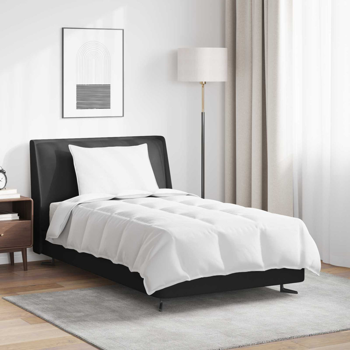 Vidaxl 2-in-1 dekbed met kussen 2 pcs wit donsveertjes