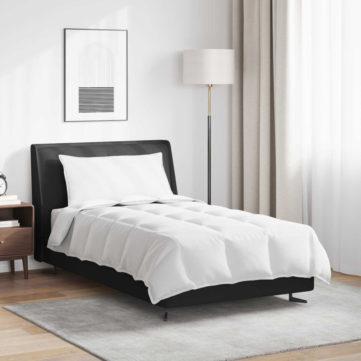 Vidaxl 2-in-1 dekbed met kussen 2 pcs wit donsveertjes