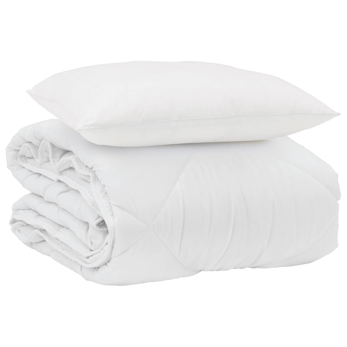 Vidaxl zomer dekbed met kussen 2 pcs wit microvezel