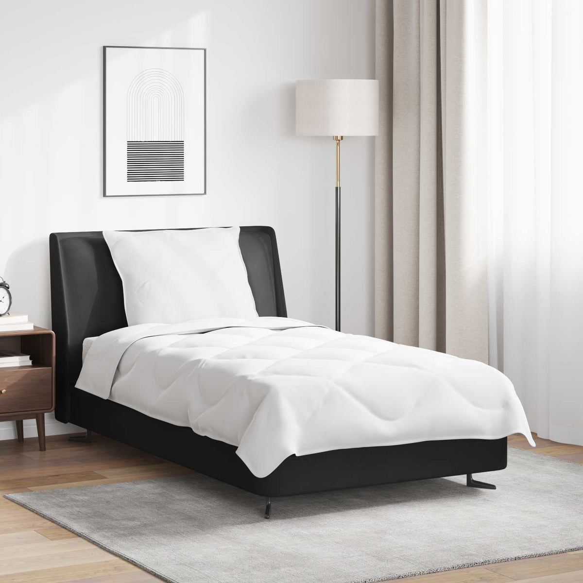 Vidaxl zomer dekbed met kussen 2 st wit microvezel