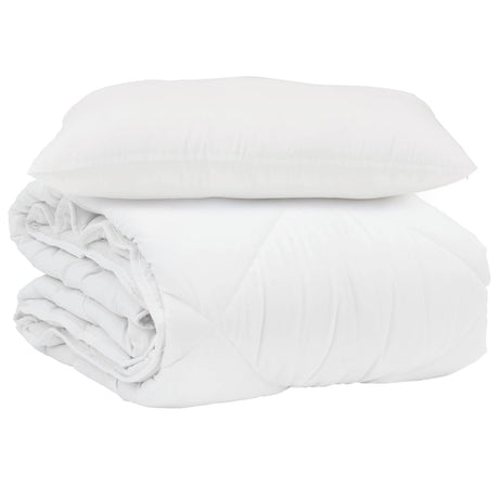 Vidaxl zomer dekbed met kussen 2 pcs wit microvezel