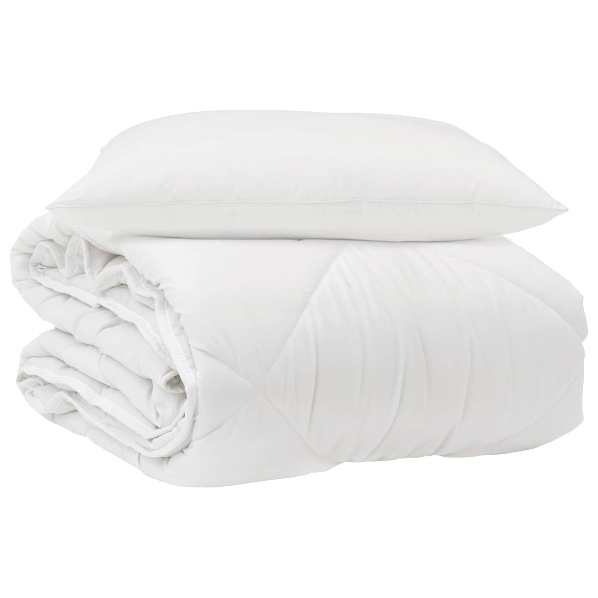 Vidaxl het duvet voor elk seizoen met kussen 2 pcs wit microvezel