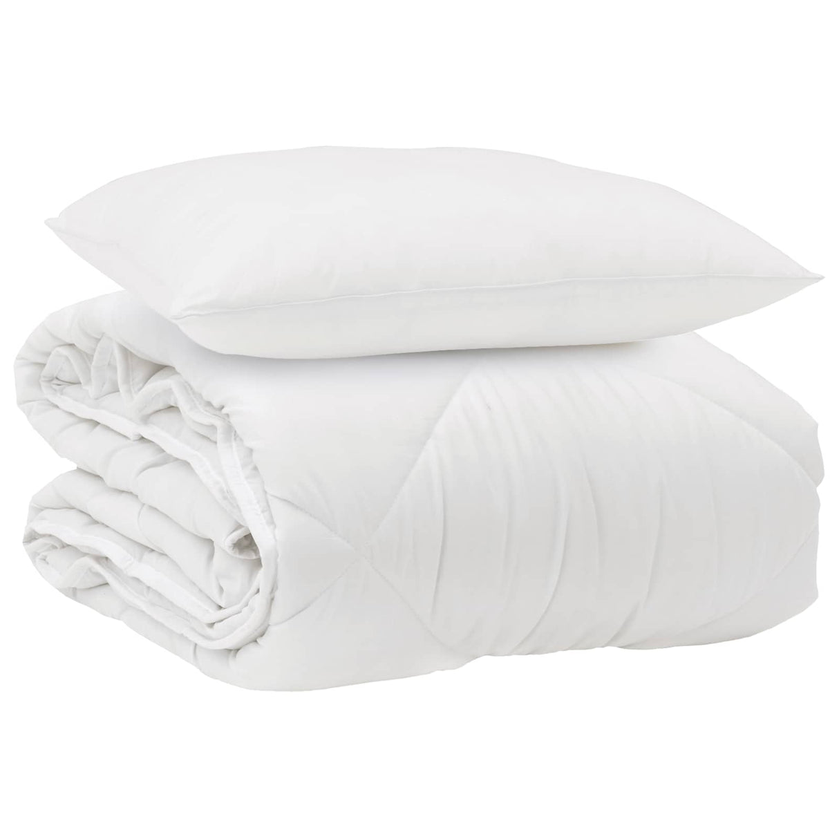 Vidaxl het duvet voor elk seizoen met kussen 2 pcs wit microvezel