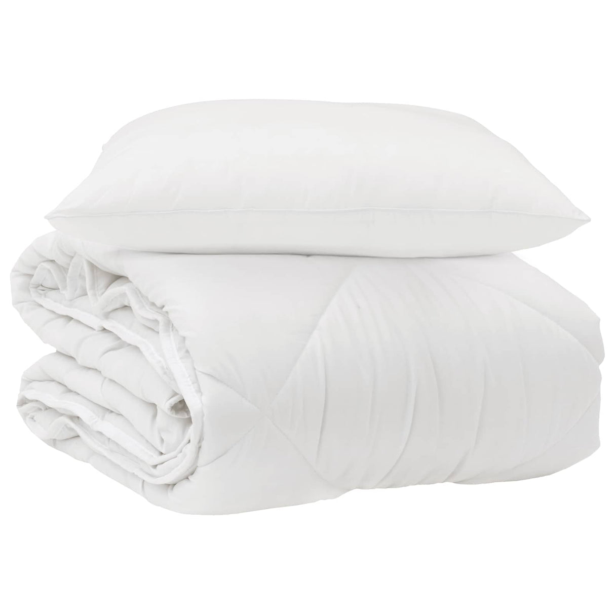 Vidaxl het duvet voor elk seizoen met kussen 2 pcs wit microvezel