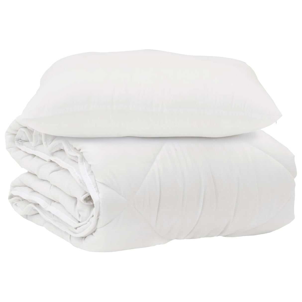 Vidaxl dekbed met kussen 2 pcs wit microvezel