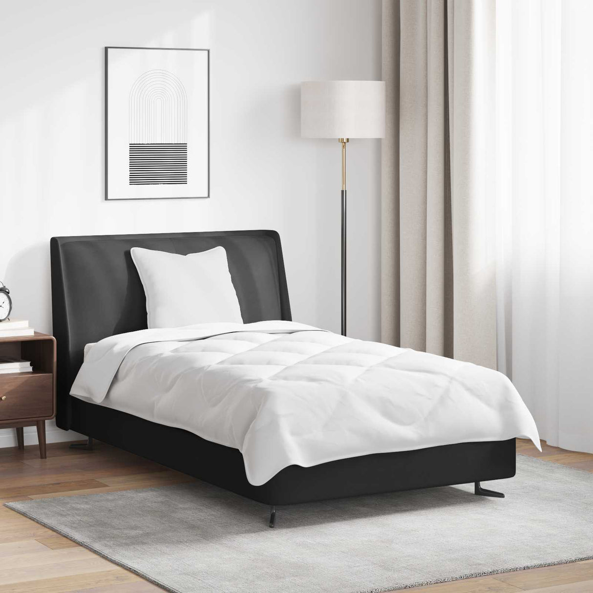 Vidaxl dekbed met kussen 2 pcs wit microvezel