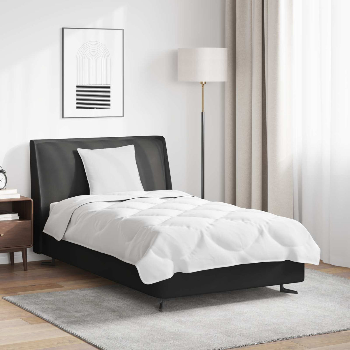 Vidaxl dekbed set met kussen 2 pcs wit microfibre