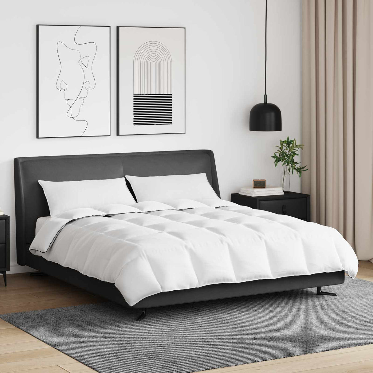 Vidaxl winter dekbed met kussen 3 pcs wit donsveertjes