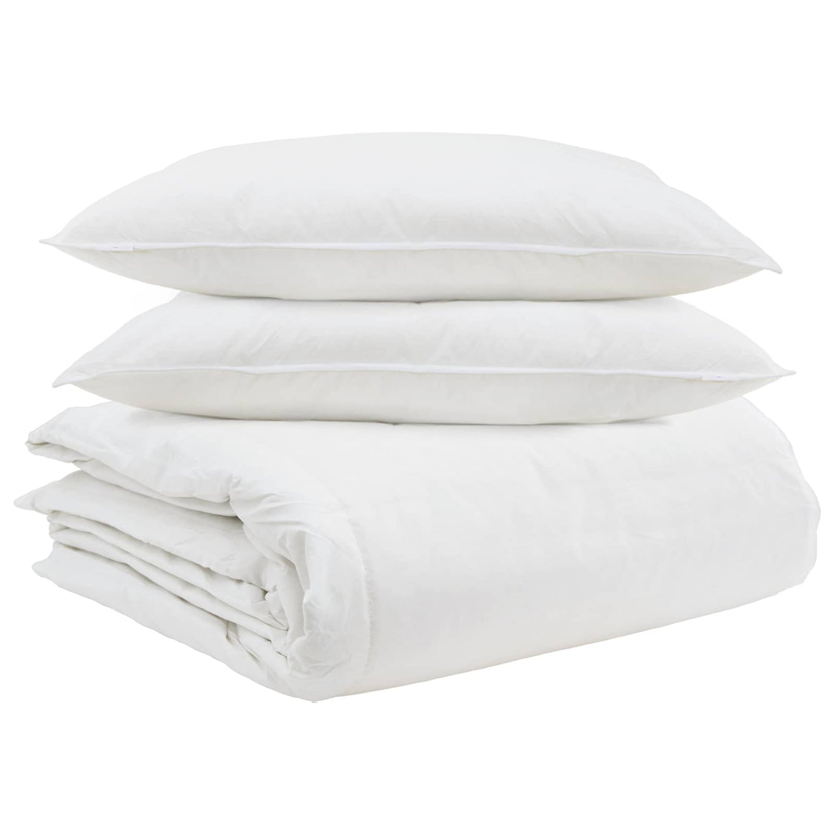 Vidaxl dekbed set met kussen 3 pcs wit donsveertjes