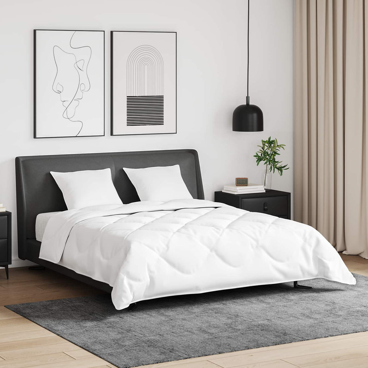 Vidaxl dekbed set met kussen 3 pcs wit donsveertjes