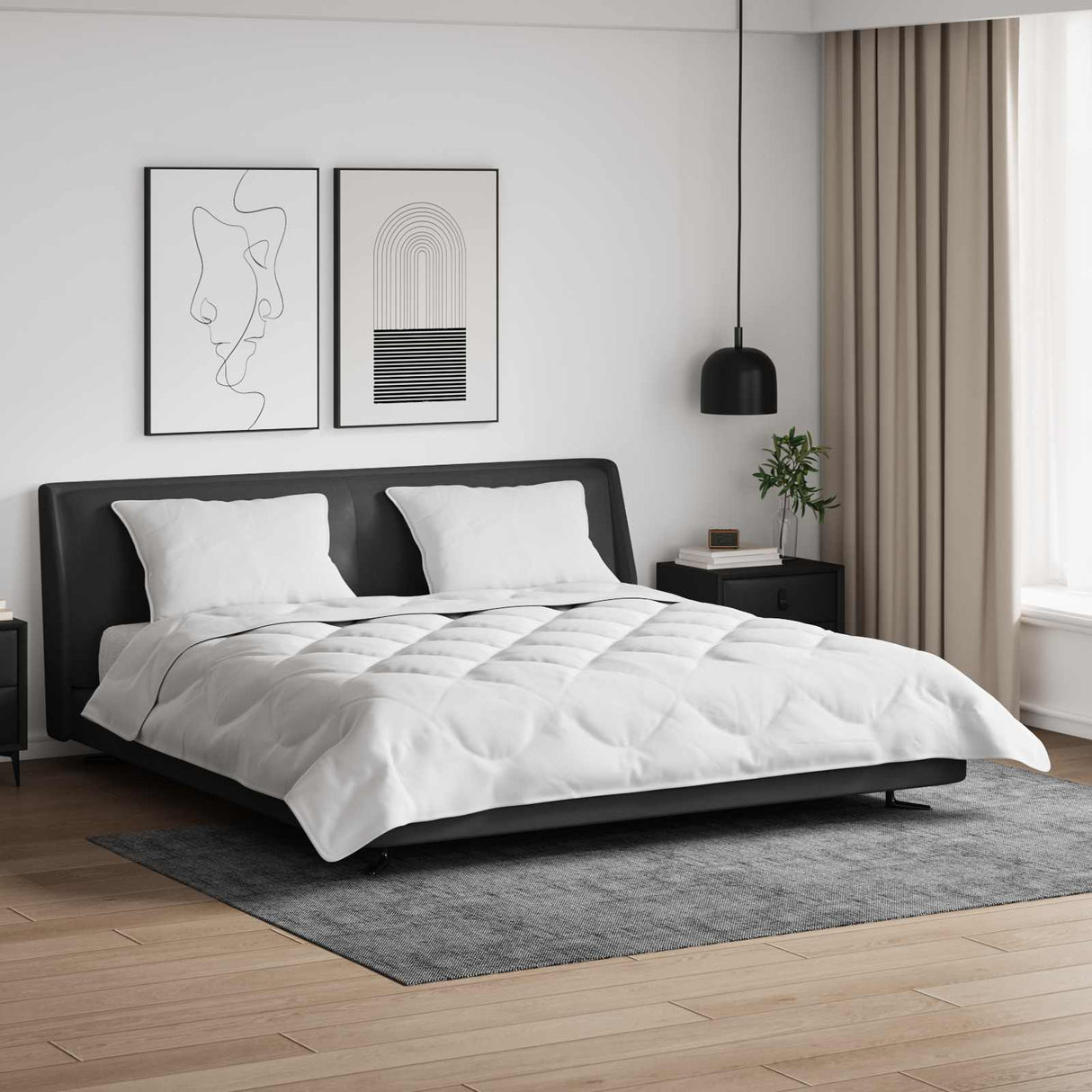 Vidaxl zomer dekbed met kussen 3 pcs wit microfibre