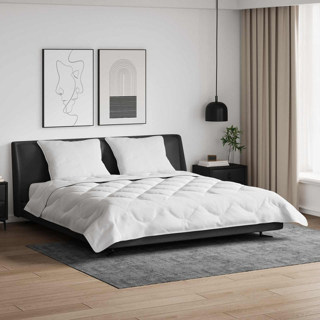 Vidaxl zomer dekbed met kussen 3 st wit microvezel