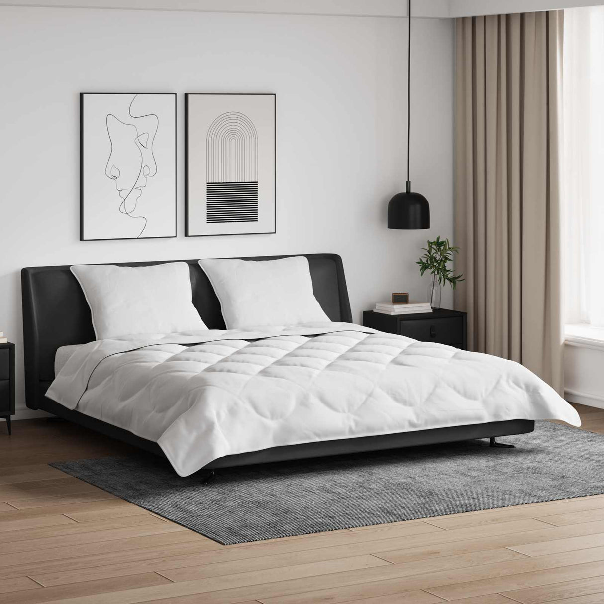 Vidaxl zomer dekbed met kussen 3 pcs wit microfibre