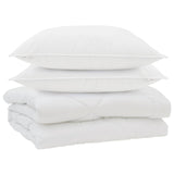 Vidaxl dekbed met kussen 3 pcs wit microfibre