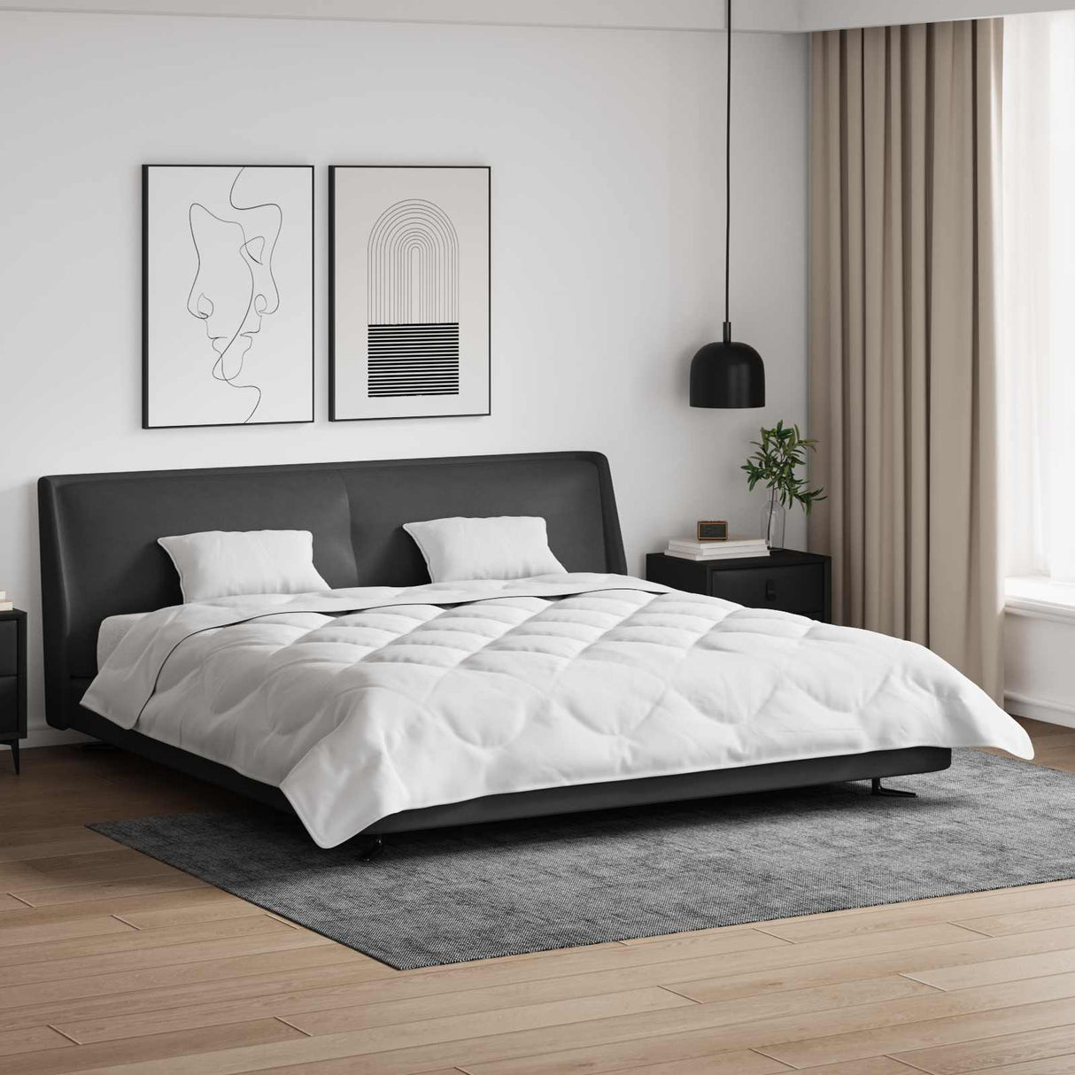 Vidaxl dekbed met kussen 3 pcs wit microfibre