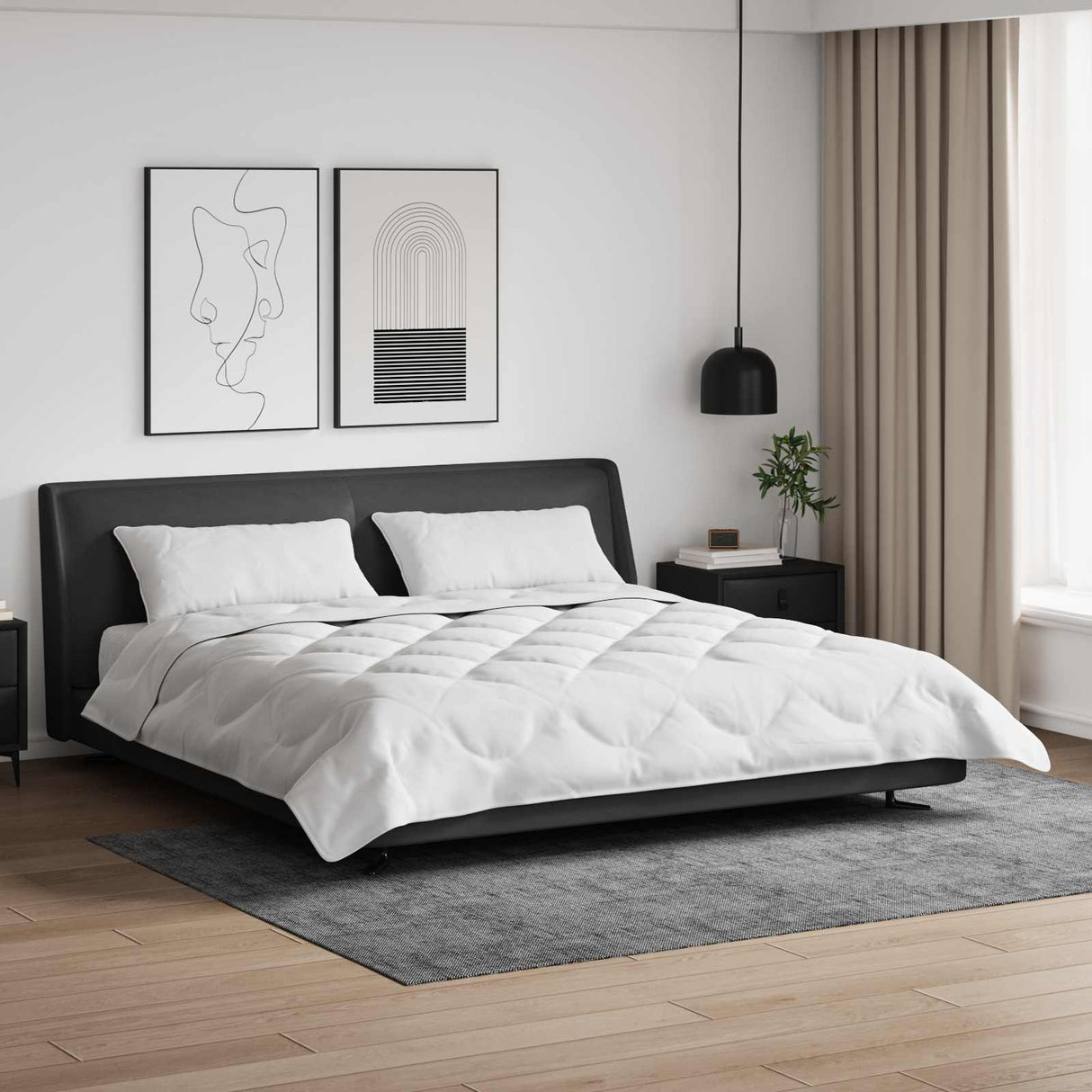 Vidaxl dekbed met kussen 3 pcs wit microfibre