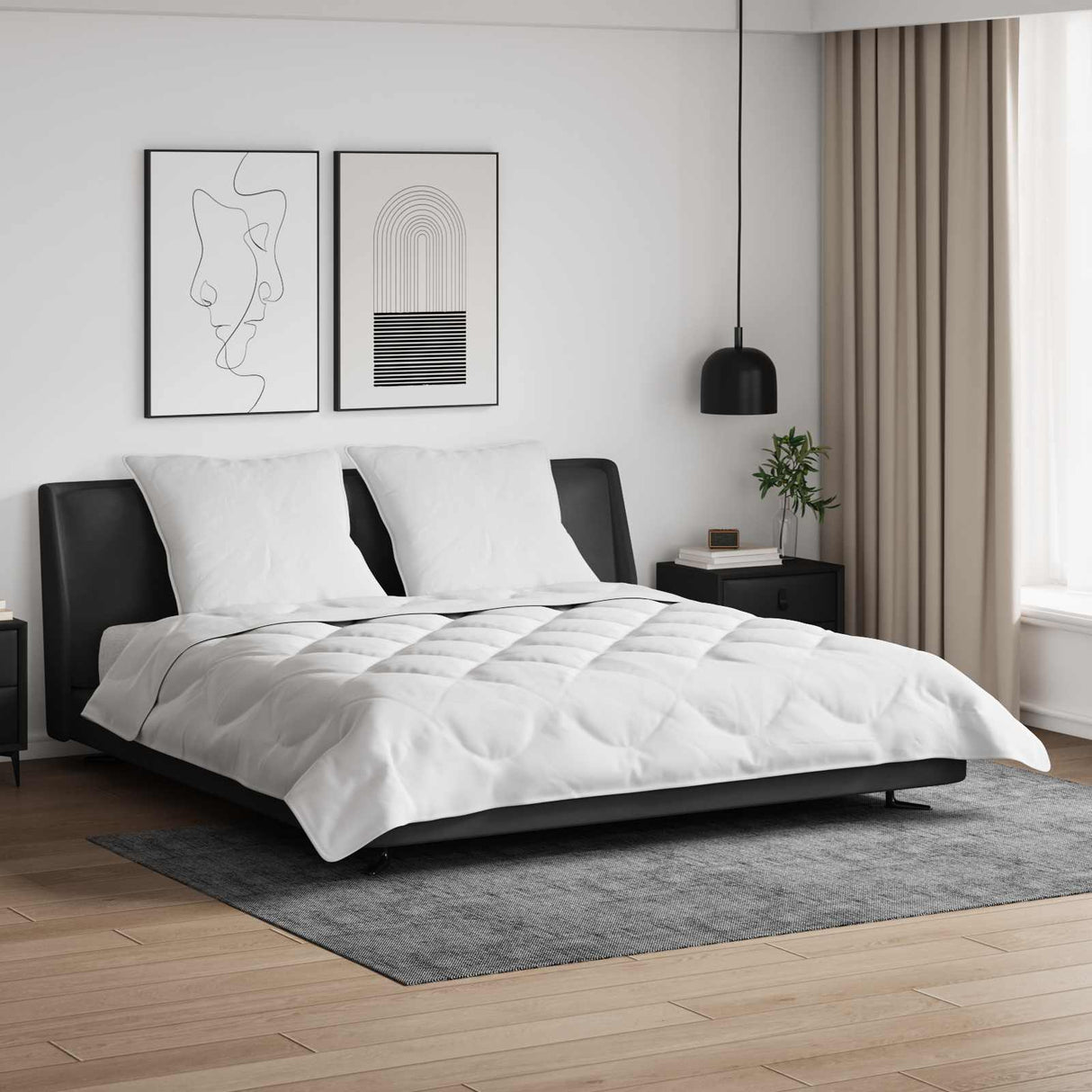 Vidaxl dekbed met kussen 3 pcs wit microfibre